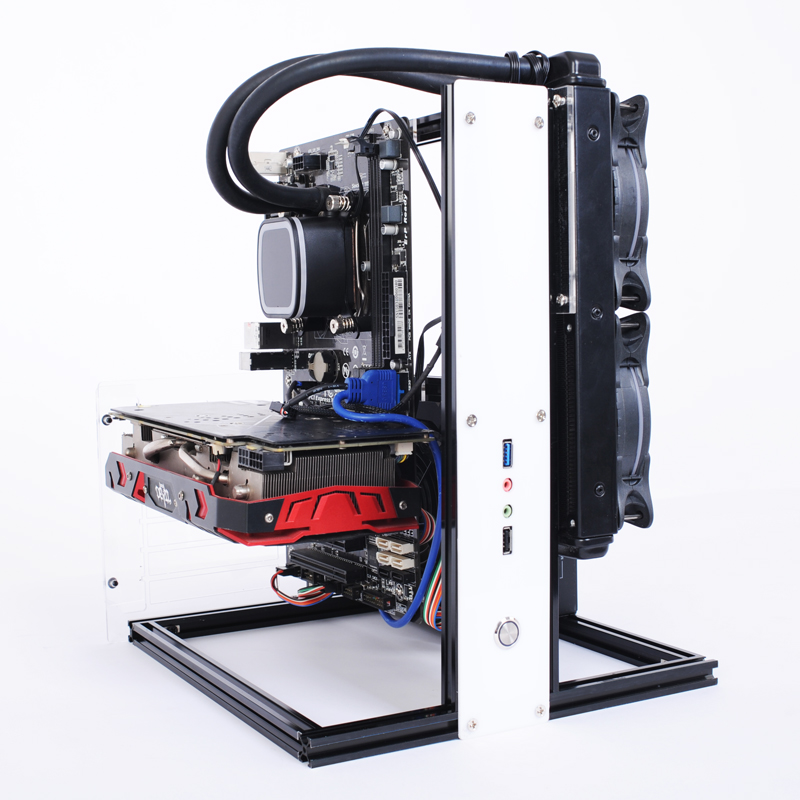 Aluminum Open Frame Test Bench Water Cooling - Bangku Tes Aluminium Pendingin Air untuk